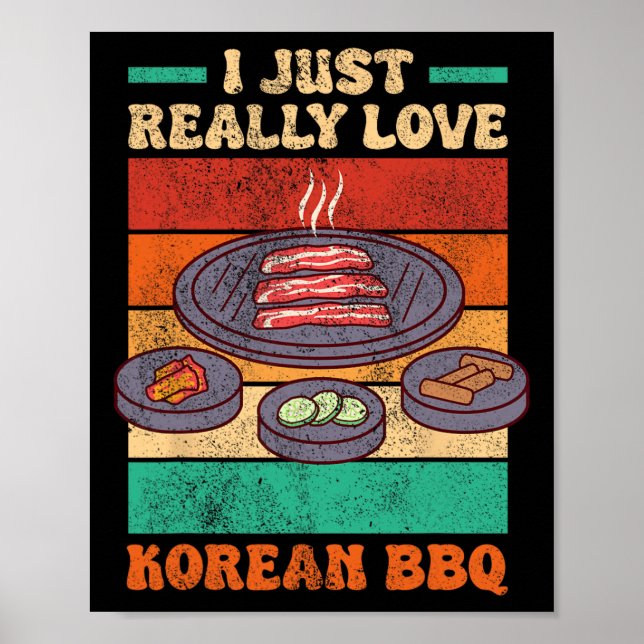 Funny Asian Foodie - Koreanska Bbq Poster (Framsidan)