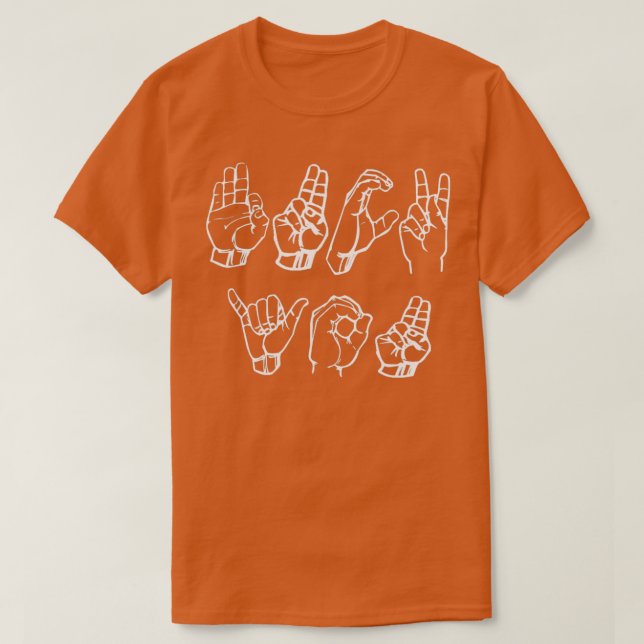 Funny ASL American Sign Language 1 T Shirt (Design framsida)