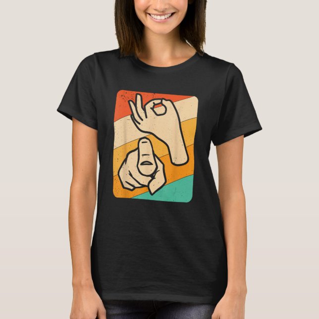 Funny ASL American Sign Language, (Explicit) Novel T Shirt (Framsida)