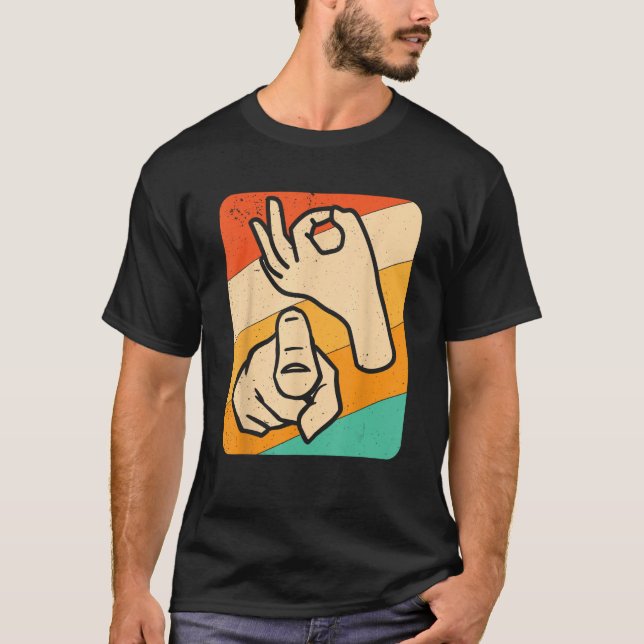 Funny ASL American Sign Language, (Explicit) Novel T Shirt (Framsida)