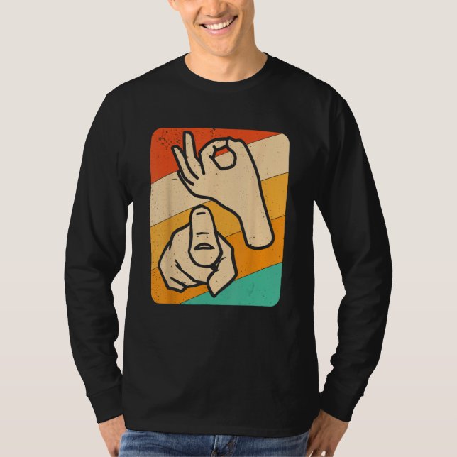 Funny ASL American Sign Language, (Explicit) Novel T Shirt (Framsida)