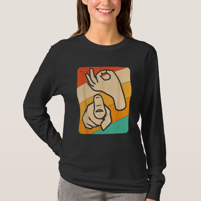 Funny ASL American Sign Language, (Explicit) Novel T Shirt (Framsida)