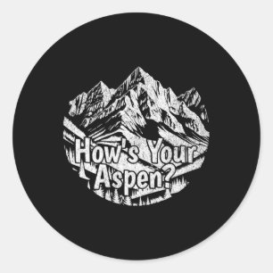 Funny Aspen Colorado Ski Skiing Mountains Hur är U Runt Klistermärke
