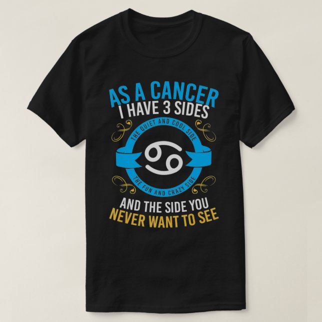 Funny Astrology Zodiac Sign Cancer T Shirt (Design framsida)