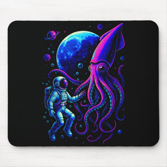 Funny Astronaut And Squid In Underwater Space With Musmatta (Framsidan)