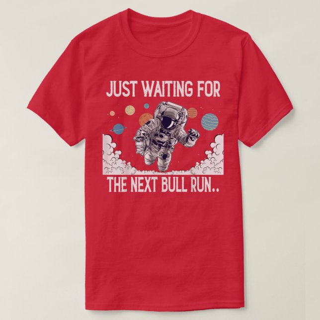 Funny Astronaut Bitcoin Älskare BTC ETH Crypto Inv T Shirt (Design framsida)