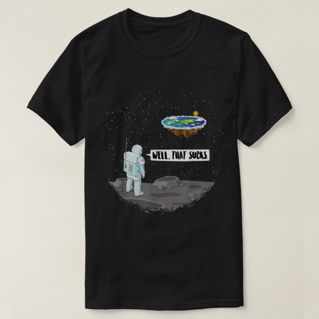 Funny Astronaut Flat Earth Joke Design T Shirt (Design framsida)