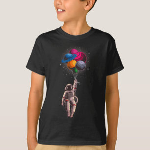 Funny Astronaut Flytande Planet Balloon T-Shirt