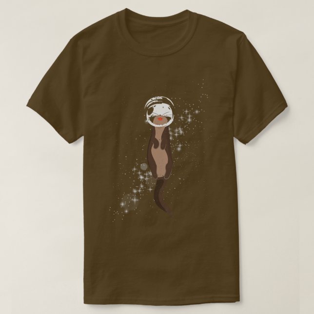 Funny Astronaut Otter T Shirt (Design framsida)