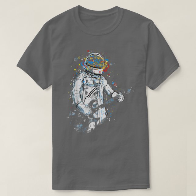 Funny Astronaut Playing Bass Guitar At Space Astro T Shirt (Design framsida)