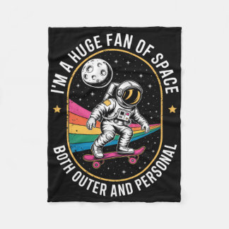 Funny Astronaut Saying Huge Fan Of Space Humor Wom Fleecefilt