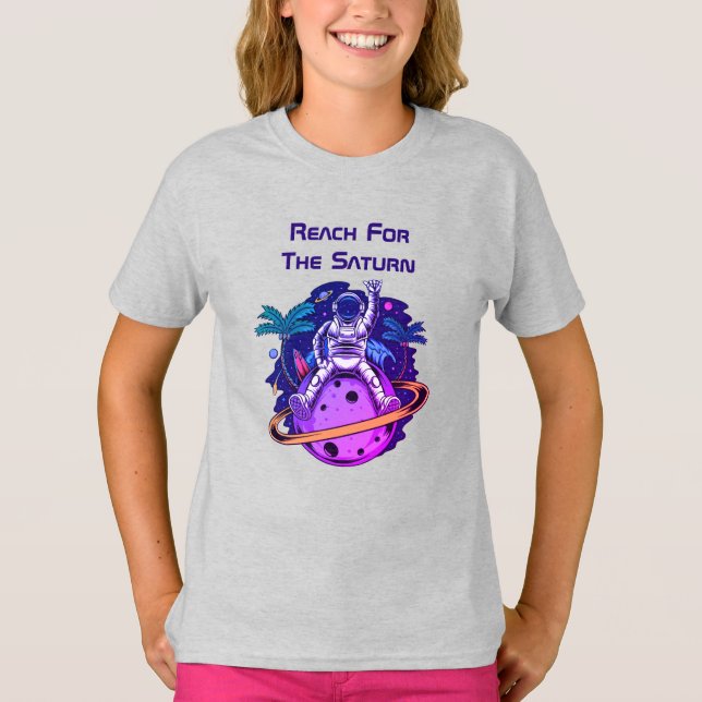 Funny Astronaut Sitta på lörn T Shirt (Framsida)