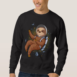 Funny Astronaut Sloth Lång Ärmad Tröja