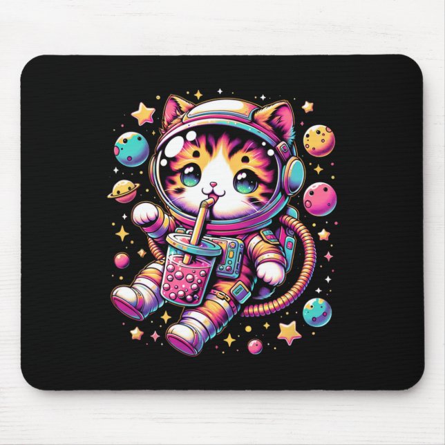 Funny Astronaut Space Kawaii Boba Tea Cat Musmatta (Framsidan)