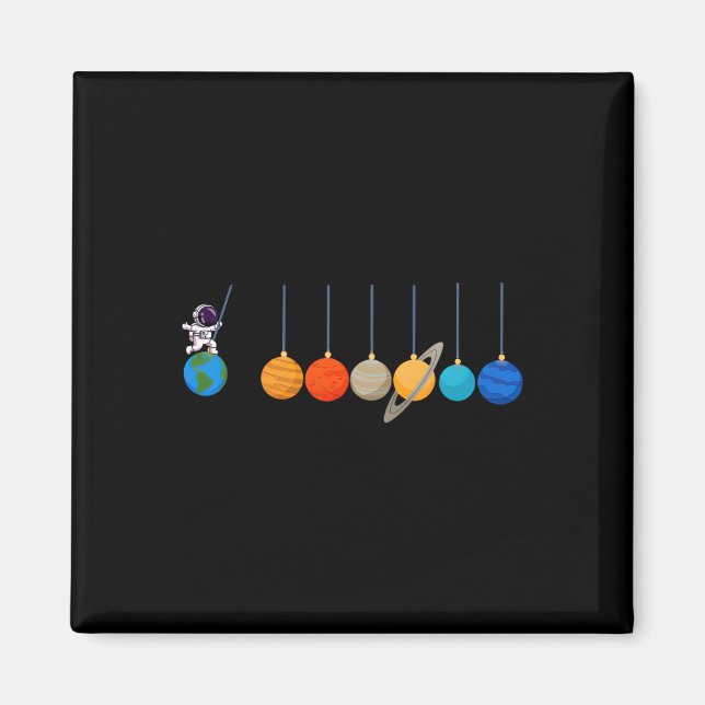 Funny Astronaut Swing Planets Space Science Manar  Magnet (Framsidan)