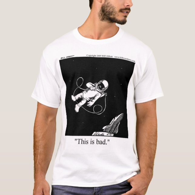 Funny Astronaut Tecknad Tee Shirt (Framsida)