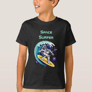 Funny astronauts Surfing in Space T Shirt