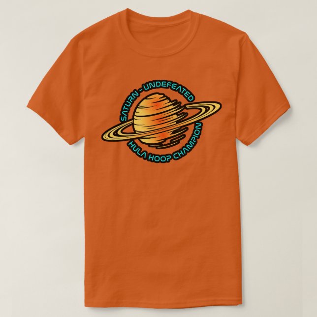Funny Astronomy T Saturn Hula Ring Champion Shirt (Design framsida)