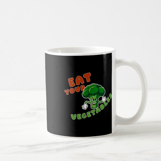 Funny Ät din Veggies-etikett Kaffemugg (Höger)
