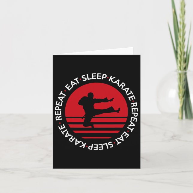 Funny Ät Sömnviloläge Karate Upprepa Kort (Framsida)