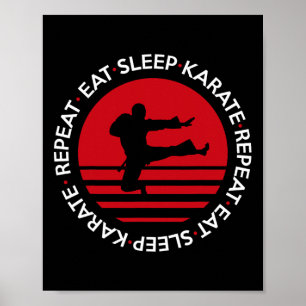 Funny Ät Sömnviloläge Karate Upprepa Poster