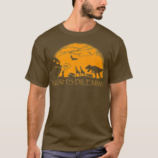 Funny Atheist - Noahs Dilemma T-Rex Tee Shirt