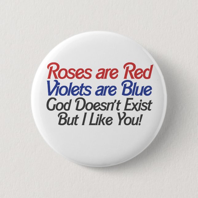 Funny Atheist Valentines day Humor Knapp (Framsida)
