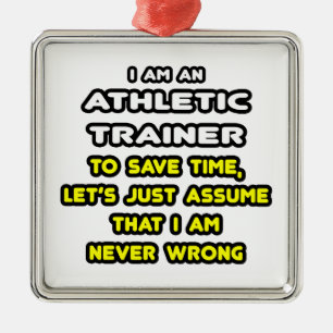 Funny Athletic Trainer T-Shirts Julgransprydnad Metall