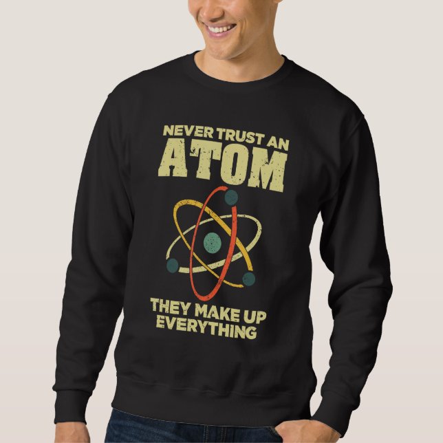 Funny Atom Art Manar Women Stem Molecule Chemistry Lång Ärmad Tröja (Framsida)