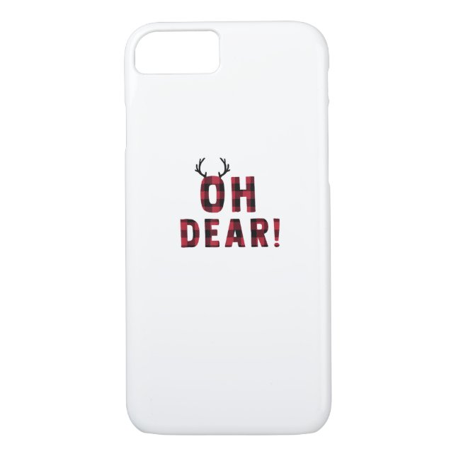 Funny Attitude Oh Dear Plaid Deer Creative Design  Case-Mate iPhone Skal (Baksida)
