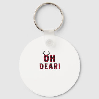 Funny Attitude Oh Dear Plaid Deer CreativeKeychain Nyckelring