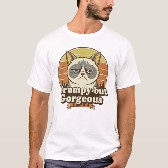 Funny Attitude Quote – Grumpy but Gorgeous T Shirt (Framsida)