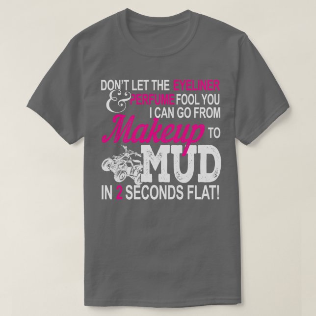 Funny ATV Girl Makeup to Lera Gift Quad Bike Women T Shirt (Design framsida)