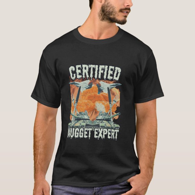 Funny Auktoriserad Chicken Nugget Bootleg Hardcore T Shirt (Framsida)