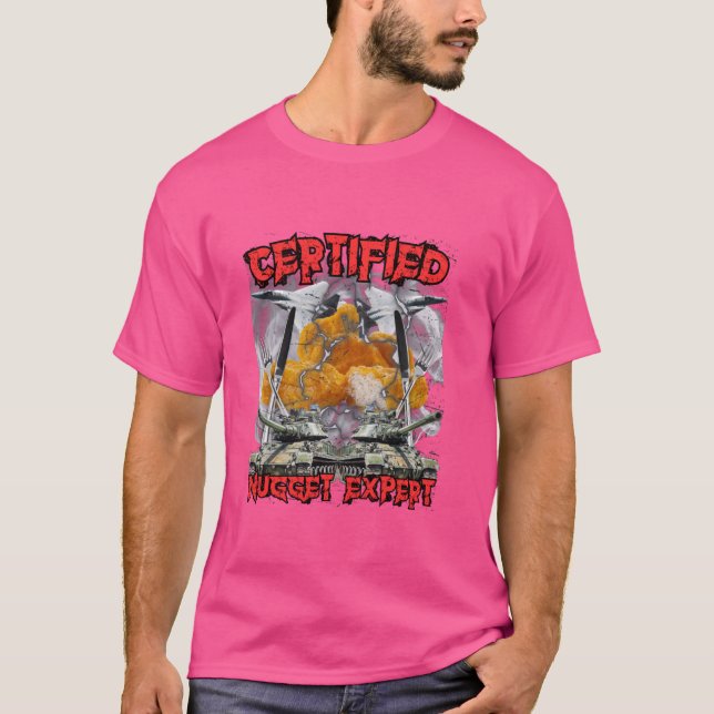 Funny Auktoriserad Chicken Nugget Bootleg Hardcore T Shirt (Framsida)