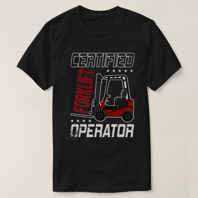 Funny Auktoriserad Forklift Operator Driving Fork  T Shirt (Design framsida)