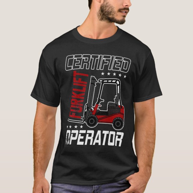Funny Auktoriserad Forklift Operator Driving Fork  T Shirt (Framsida)