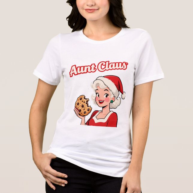 Funny Aunt Claus Christmas Shirt – Official Cookie T Shirt (Framsida)