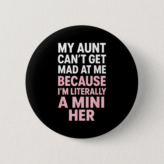 Funny Aunt Niece Mini Her Matching Family Quote  Knapp (Framsida)