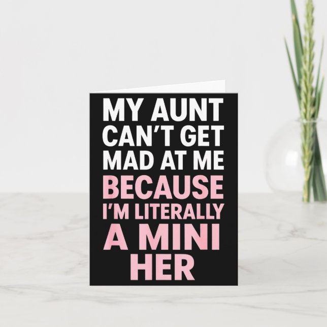 Funny Aunt Niece Mini Her Matching Family Quote  Kort (Framsida)
