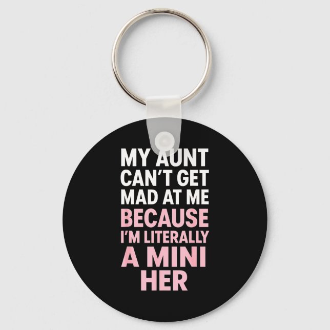 Funny Aunt Niece Mini Her Matching Family Quote  Nyckelring (Framsida)