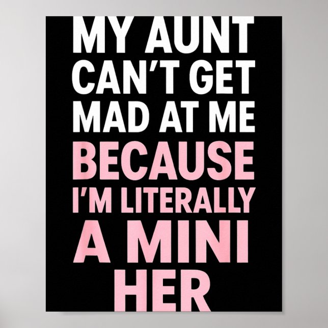 Funny Aunt Niece Mini Her Matching Family Quote  Poster (Framsidan)