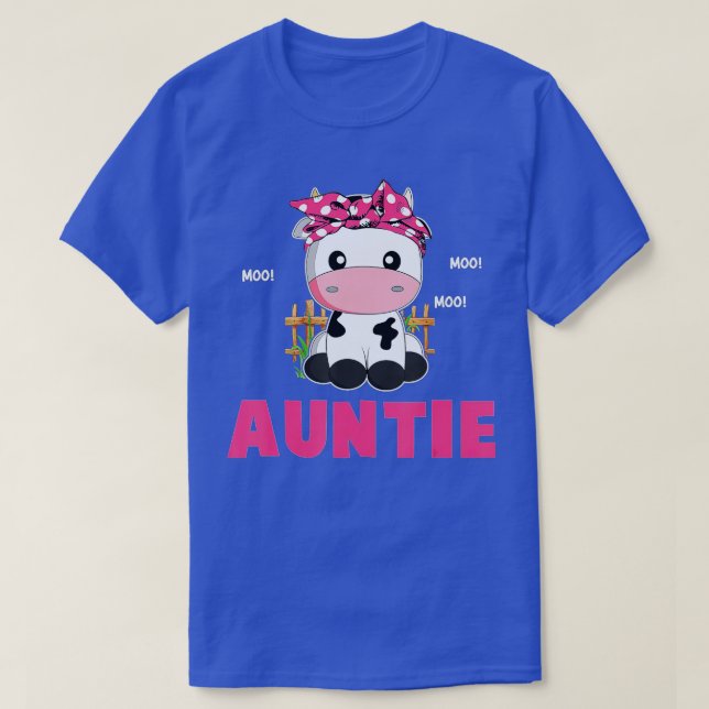Funny Auntie Cow Cute Cow Farmer Birthday Matching T Shirt (Design framsida)