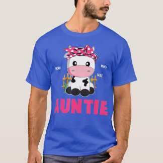 Funny Auntie Cow Cute Cow Farmer Birthday Matching T Shirt