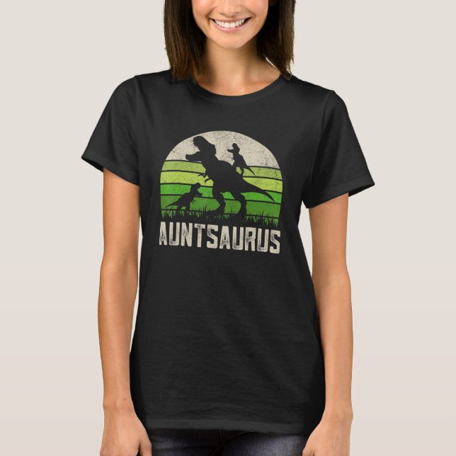 Funny Auntsaurus T Rex Shirts, Dinosaur Aunty 2 Ki Shirt (Framsida)