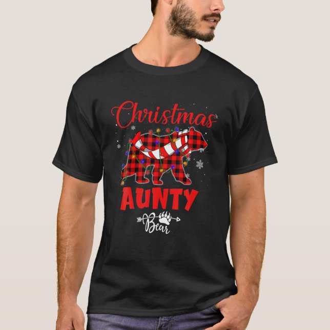 Funny Aunty Bear Julgran Ljus Red Play F T Shirt (Framsida)