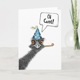 Funny Aussie Emu-födelsedagskort Kort