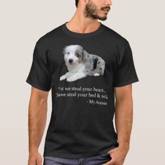 Funny Aussie Graphic - Blue Merle Australian Sheph T Shirt