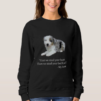 Funny Aussie Graphic Blue Merle Australian Shephe T Shirt