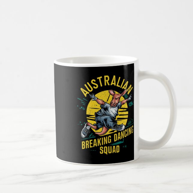 Funny Australian Break Dancing Squad Kangaroo Kaffemugg (Höger)